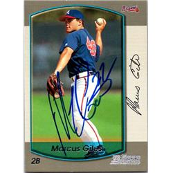 651550 Marcus Giles Autographed Baseball Card - Atlanta Braves, FT - 2000 Bowman No.163