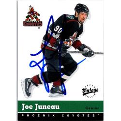 651821 Joe Juneau Autographed Hockey Card - Phoenix Coyotes, FT - 2000 Upper Deck Vintage No.280