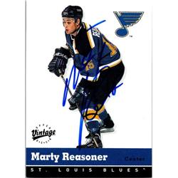 651851 Marty Reasoner Autographed Hockey Card - St. Louis Blues, FT - 2000 Upper Deck Vintage No.311