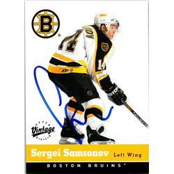 651934 Sergei Samsonov Autographed Hockey Card - Boston Bruins, FT - 2000 Upper Deck Vintage No.28