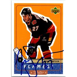 651944 Todd Simpson Autographed Hockey Card - Calgary Flames, FT - 1999 Upper Deck Retro No.10