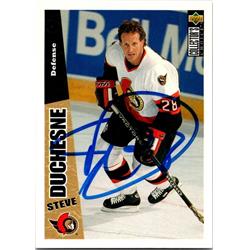 652169 Steve Duchesne Autographed Hockey Card - Ottawa Senators, FT - 1996 Upper Deck No.182