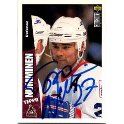652217 Teppo Numminen Autographed Hockey Card - Phoenix Coyotes, FT - 1996 Upper Deck No.209