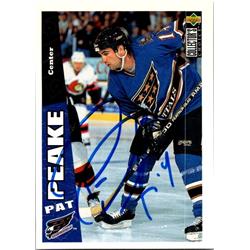 652245 Pat Peake Autographed Hockey Card - Washington Capitals, FT - 1996 Upper Deck No.282