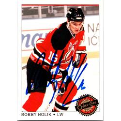 652297 Bobby Holik Autographed Hockey Card - New Jersey Devils, FT - 1993 O-Pee-Chee Premier No.77