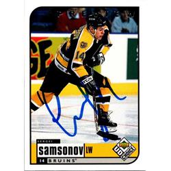 652488 Sergei Samsonov Autographed Hockey Card - Boston Bruins, FT - 1998 Upper Deck Choice No.13