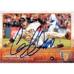 653479 Gregor Blanco Autographed Baseball Card - San Francisco Giants - 2015 Topps No.611