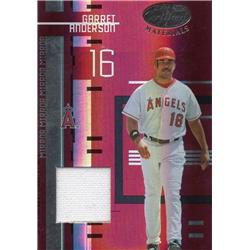 653563 Garret Anderson Player Worn Jersey Patch Baseball Card - Anaheim Angels - 2005 Leaf Certified Materials Refractor No.44 LE 85-250