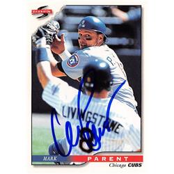 Mark Parent autographed baseball card (Chicago Cubs, SC) 1996 Score #173 - Baseball Slabbed Autographed Cards
