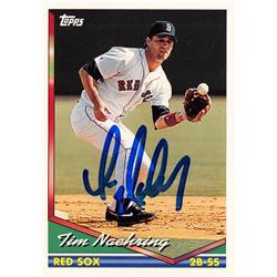 618787 Tim Naehring Autographed Baseball Card - Boston Red Sox, SC - 1994 Topps No.474