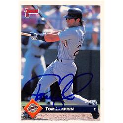 618973 Tom Lampkin Autographed Baseball Card - San Diego Padres, SC - 1993 Donruss No.654