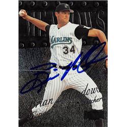 619019 Brian Meadows Autographed Baseball Card - Florida Marlins, SC - 1999 Skybox Metal Universe No.46
