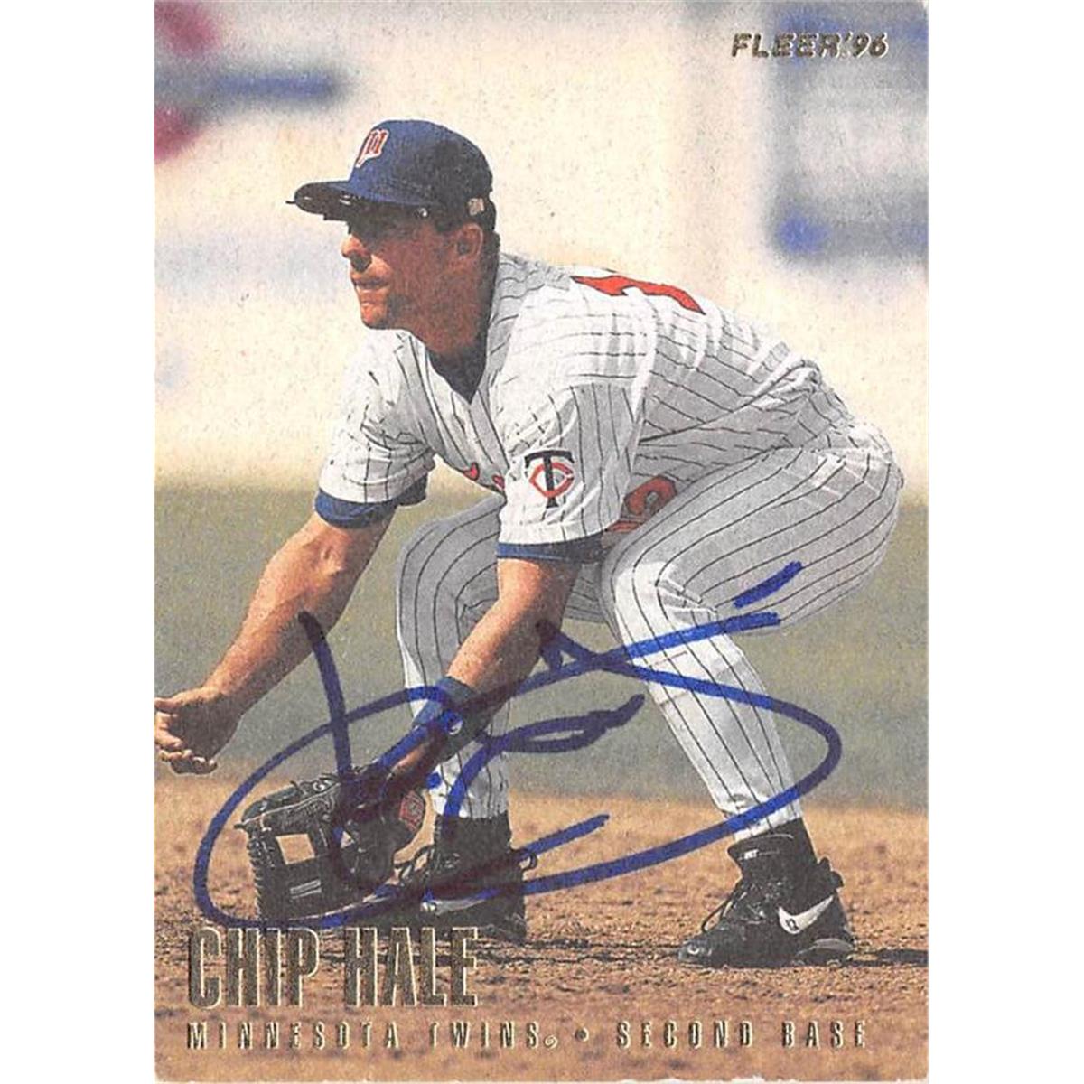 Chip Hale Autographed Baseball Card - Minnesota Twins - 1996 Fleer No.U52