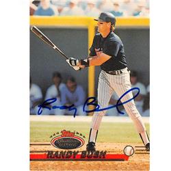 Randy Bush autographed baseball card (Minnesota Twins) 1993 Topps Stadium Club #645 - Baseball Slabbed Autographed Cards