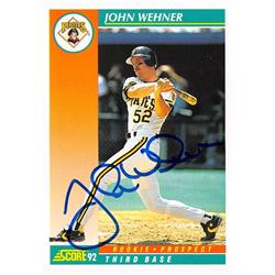 619367 John Wehner Autographed Baseball Card - Pittsburgh Pirates - 1992 Score No.752