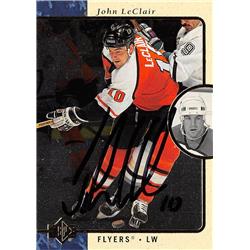 John LeClair autographed Hockey Card (Philadelphia Flyers, SC) 1995 Upper Deck #108 - Hockey Slabbed Autographed Cards