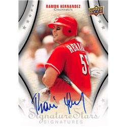 621251 Ramon Hernandez Autographed Baseball Card - Cincinnati Reds, 67 - 2009 Upper Deck Signature Stars No.147