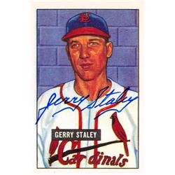 621500 Gerry Staley Autographed Baseball Card - St. Louis Cardinals, 67 - 1951 Bowman No.121 1986 CCC Reprint Series -  Autograph Warehouse