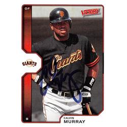 621775 Calvin Murray Autographed Baseball Card - San Francisco Giants - 2002 Upper Deck Victory No.374