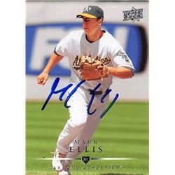 622172 Mark Ellis Autographed Baseball Card - Oakland Athletics - 2008 Upper Deck No.28