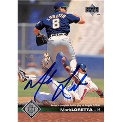Mark Loretta Autographed Baseball Card - Milwaukee Brewers - 1997 Upper Deck No.101