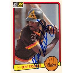 622865 Gene Richards Autographed Baseball Card - San Diego Padres - 1983 Donruss No.271