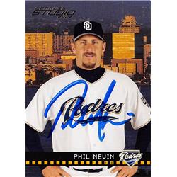 622886 Phil Nevin Autographed Baseball Card - San Diego Padres - 2004 Donruss Studio No.161