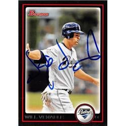 622906 Will Venable Autographed Baseball Card - San Diego Padres - 2010 Bowman No.4