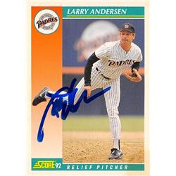 622907 Larry Anderson Autographed Baseball Card - San Diego Padres - 1992 Score No.263