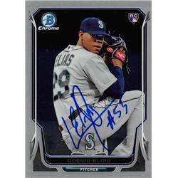 623035 Roenis Elias Autographed Baseball Card - Seattle Mariners - 2014 Bowman Chrome Rookie No.28