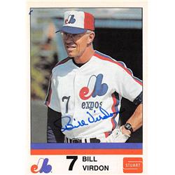 623110 Bill Virdon Autographed Baseball Card - Montreal Expos - 1983 Stuart Edition No.1