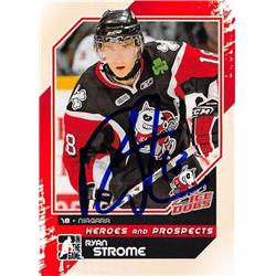 623227 Ryan Strome Autographed Hockey Card - Rookie - Niagara Icedogs SC Now with New York Rangers - 2011 In the Game Heroes Prospects No.169