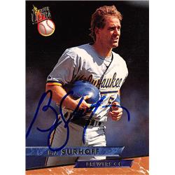 B.J. Surhoff Autographed Baseball Card - Milwaukee Brewers - 1993 Fleer Ultra No.224