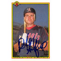 622659 Dick Schofield Autographed Baseball Card - California Angels - 1990 Bowman No.291