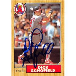 622663 Dick Schofield Autographed Baseball Card - California Angels - 1987 O-Pee-Chee No.54