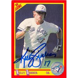 622736 Kelly Gruber Autographed Baseball Card - Toronto Blue Jays - 1990 Score No.425