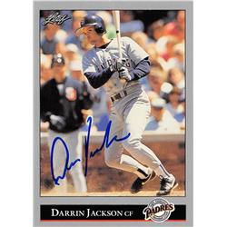 622868 Darrin Jackson Autographed Baseball Card - San Diego Padres - 1992 Leaf No.129