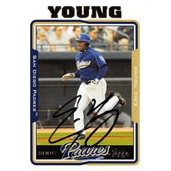 622912 Eric Young Autographed Baseball Card - San Diego Padres - 2005 Topps No.UH6