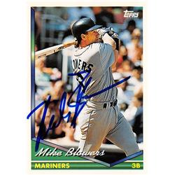 623044 Mike Blowers Autographed Baseball Card - Seattle Mariners - 1994 Topps No.717