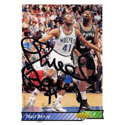 623310 Thurl Bailey Autographed Basketball Card - Minnesota Timberwolves - 1992 Upper Deck No.184