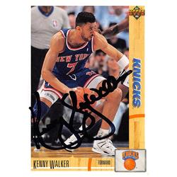623374 Kenny Walker Autographed Basketball Card - New York Knicks, Sky - 1991 Upper Deck No.347