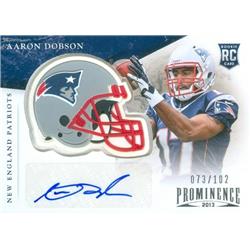 624274 Aaron Dobson Autographed Commemorative Helmet Patch Football Card - Miami Dolphins - 2013 Panini Prominence Rookie No.101 LE 73-102
