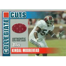 625023 Kindal Moorehead Player Worn Jersey Patch Football Card - Alabama Crimson Tide - 2003 Topps Collegiate Cuts Rookie No.CCKM