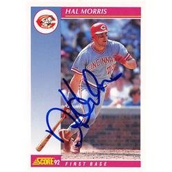 626087 Hal Morris Autographed Baseball Card - Cincinnati Reds - 1992 Score No.125