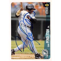 626217 Terry Pendleton Autographed Baseball Card - Florida Marlins - 1996 Upper Deck No.156