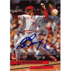 626233 Tom Browning Autographed Baseball Card - Cincinnati Reds - 1993 Fleer Ultra No.325