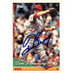 626238 Tom Browning Autographed Baseball Card - Cincinnati Reds - 1994 Topps No.619