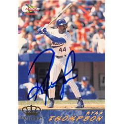 626372 Ryan Thompson Autographed Baseball Card - New York Mets - 1994 Pacific No.418