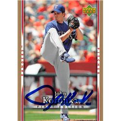 626519 John Koronka Autographed Baseball Card - Texas Rangers - 2007 Upper Deck No.158