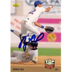 626521 Benji Gil Autographed Baseball Card - Texas Rangers - 1993 Upper Deck Top Prospect Rookie No.441
